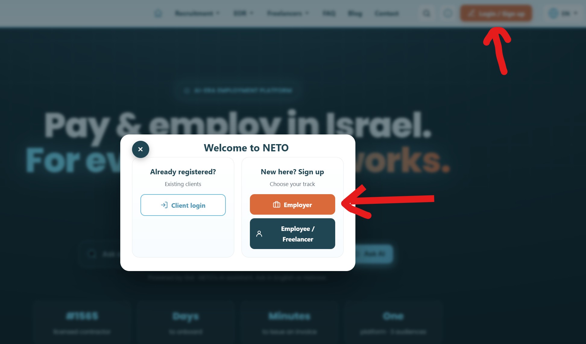 Choose the employer track