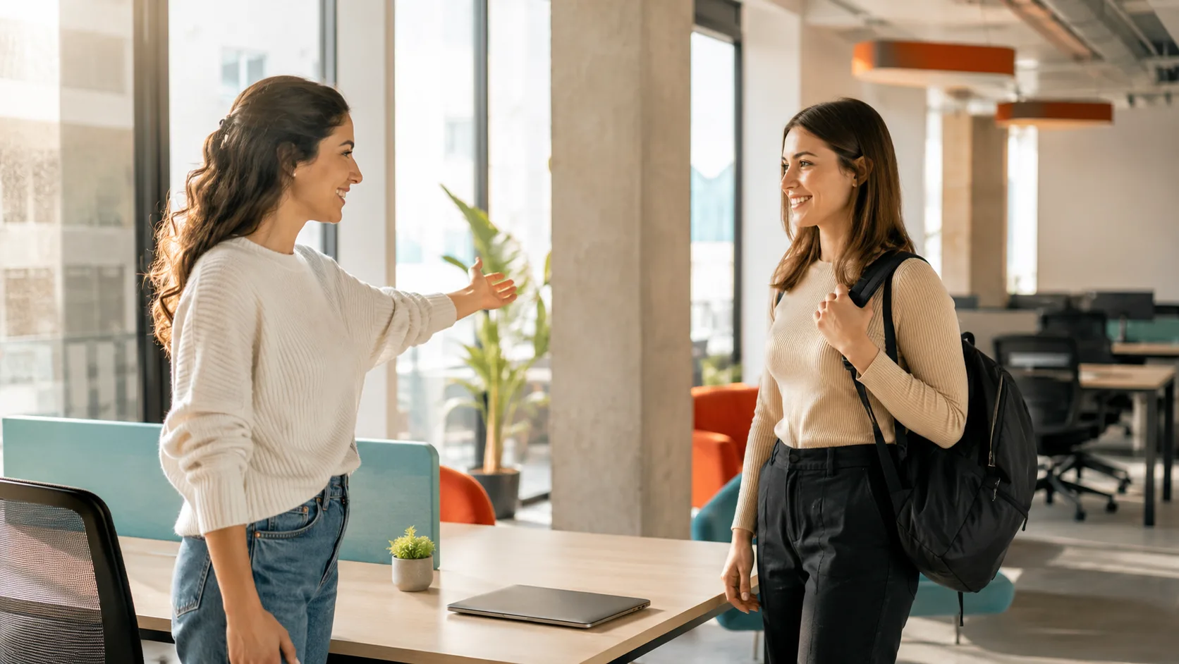 New employee welcomed on their first day · NETO worker guide