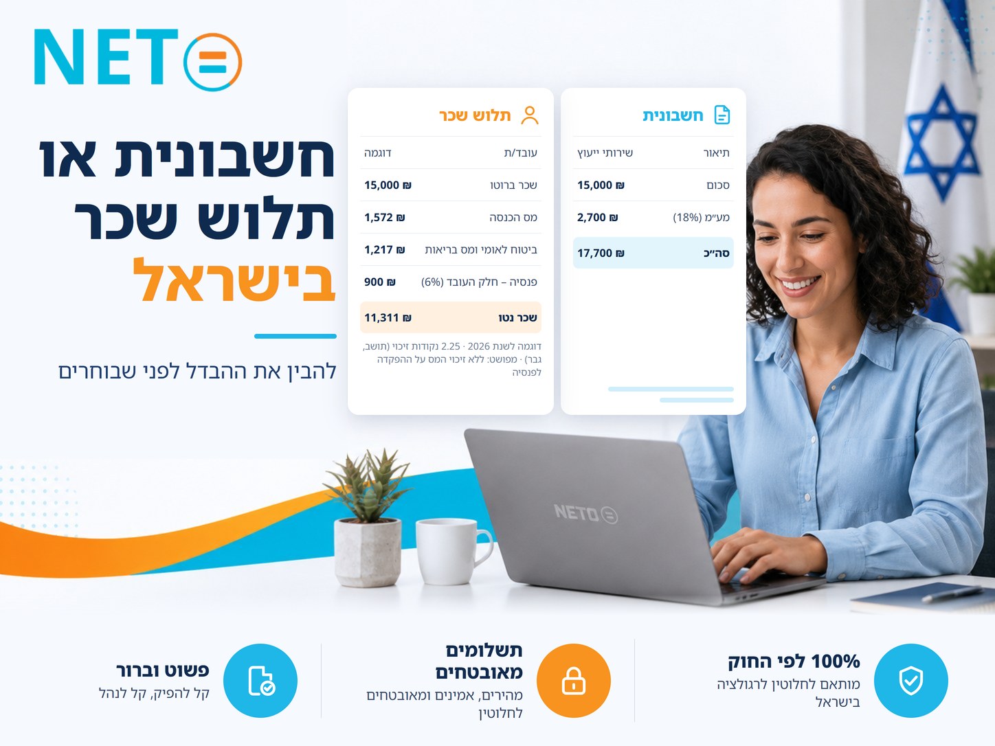 חשבונית לשכיר דרך NETO