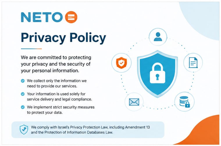 NETO Privacy Policy · data security, your rights and Amendment 13