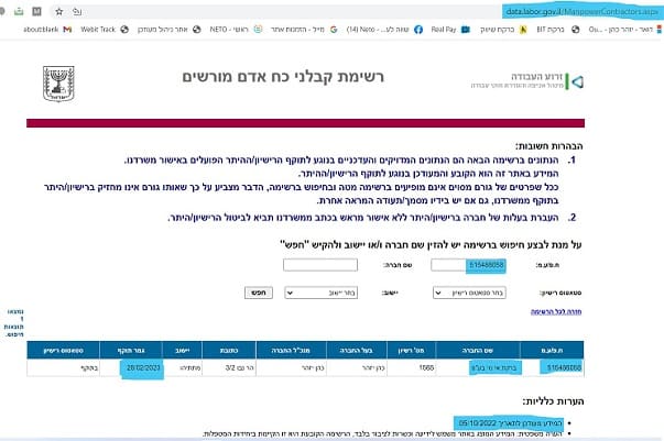 הבהרה לעובדי NETO רשימת קבלני כוח אדם ברקת אי.טי בעמ 515486058