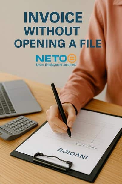 Freelancer receiving bank transfer after using NETO invoice without tax file via NETO
