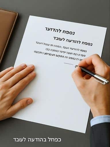 נספח לחוזה - נספח להודעה לעובד - חתימת חוזה זמני בין העובד ל-NETO