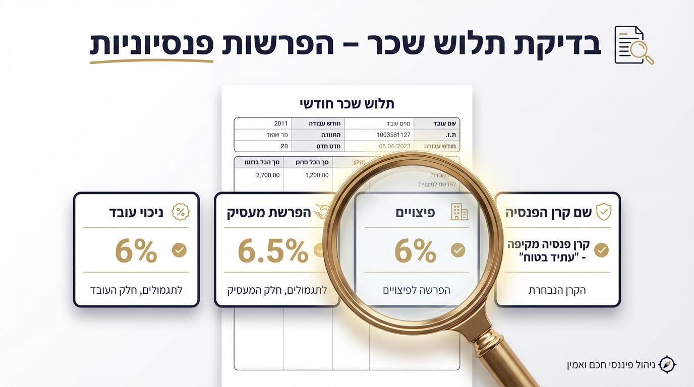 בדיקת תלוש שכר להפרשות פנסיה - מדריך מעשי לעובד