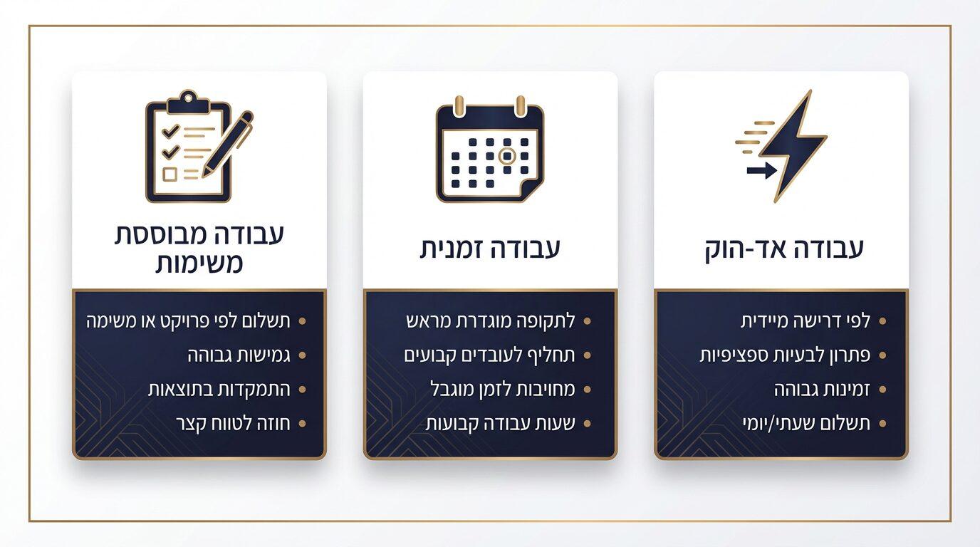 ההבדל בין סוגי עבודה זמנית - משימה, זמנית ואד הוק