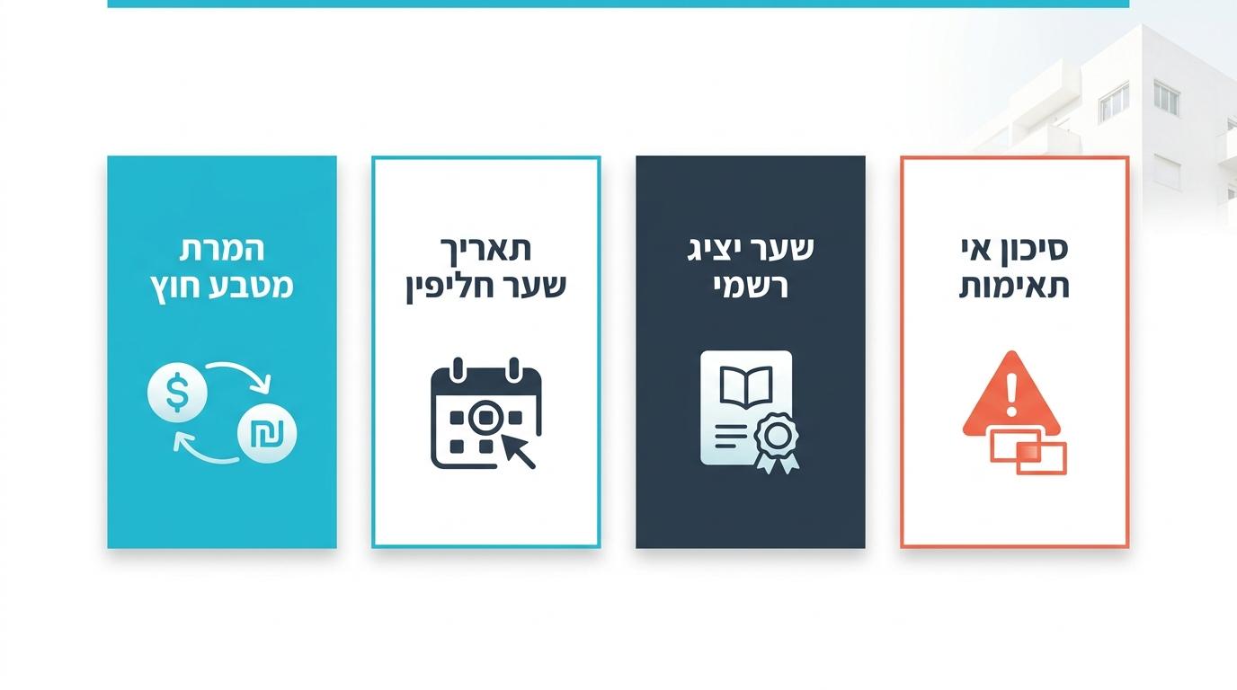 שער יציג מטבע חוץ ודיווח לרשויות - הנחיות לחשבונית בינלאומית