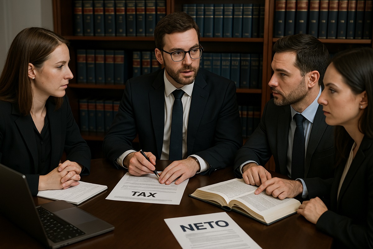 Employer reviewing tax and payment documents in Israel