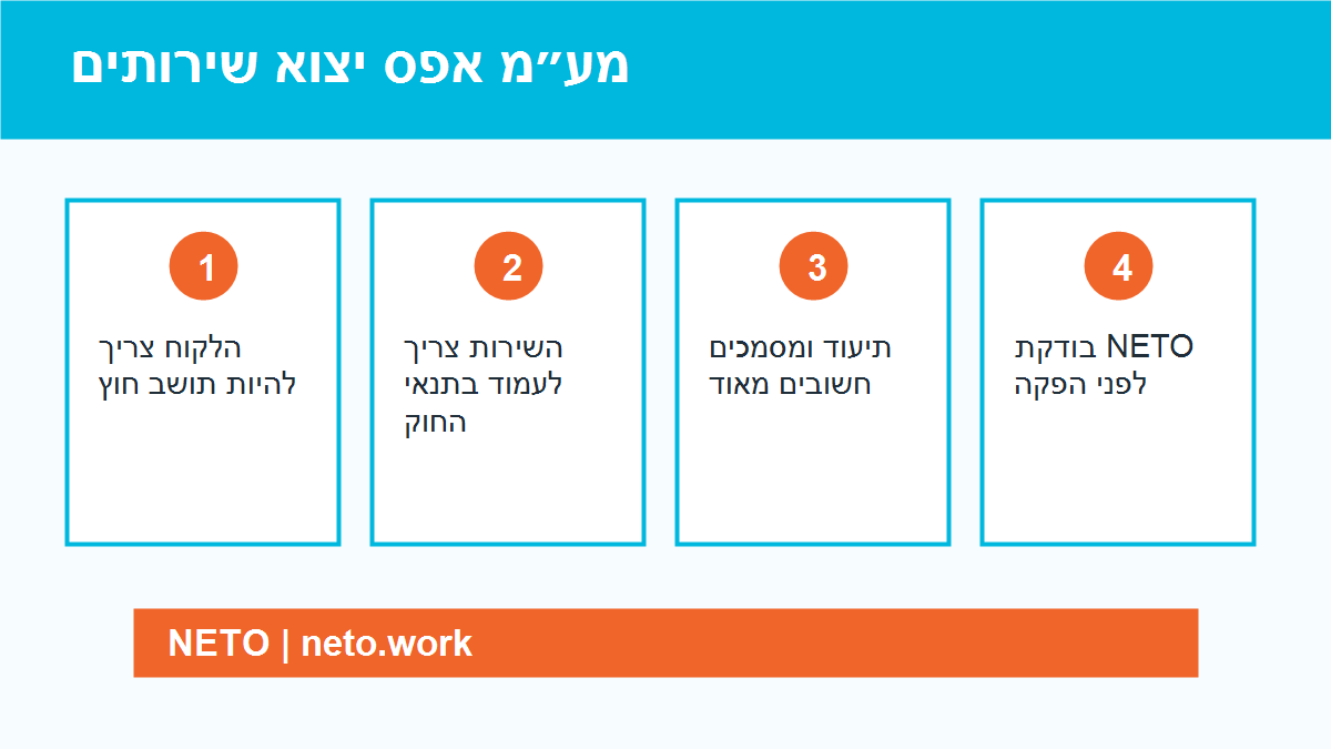 מע״מ אפס יצוא שירותים infographic