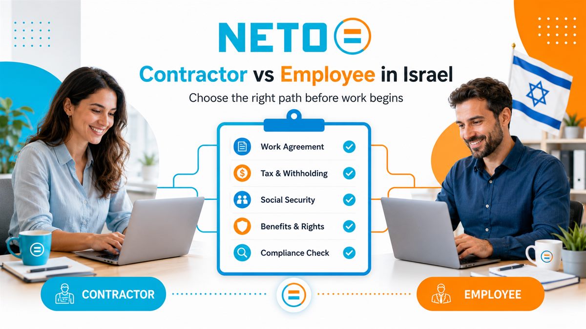 Contractor vs employee in Israel checklist for NETO compliance guidance