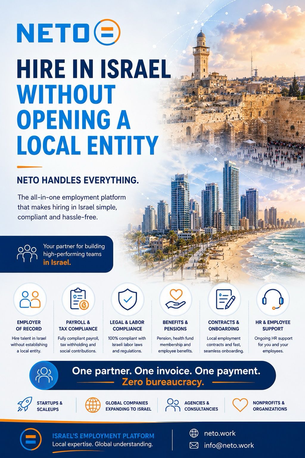 Hire in Israel without opening a local entity with NETO